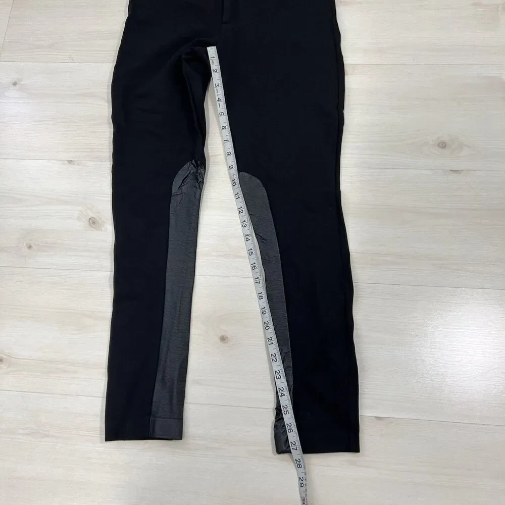 J.Crew Pixie Pants with Faux Leather Size 4R Black Leggings